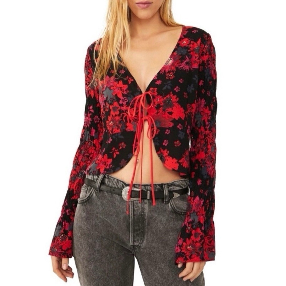 Free People Venice Tie‎ Front Top Medium